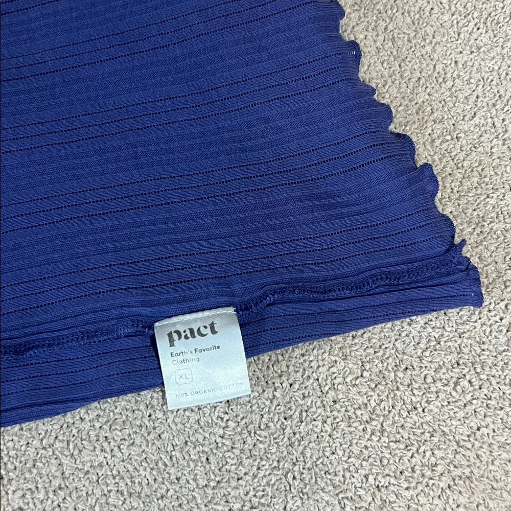 Pact - Dreamy Blue Pointelle Ribbed Sleep Romper - Size XL - Picture 5 of 14